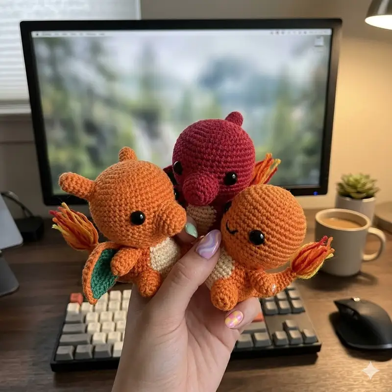 Complimentary Beginner Friendly crochet pattern: Charmander Amigurumi Pattern - Simple to follow guide