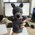 Wolf Hand Puppet Amigurumi Pattern step 1 - construction progress