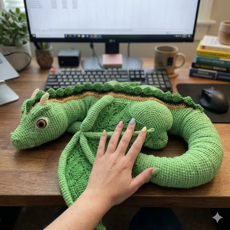 Complimentary Intermediate crochet pattern: Giant Dragon Amigurumi Pattern - Simple to follow guide