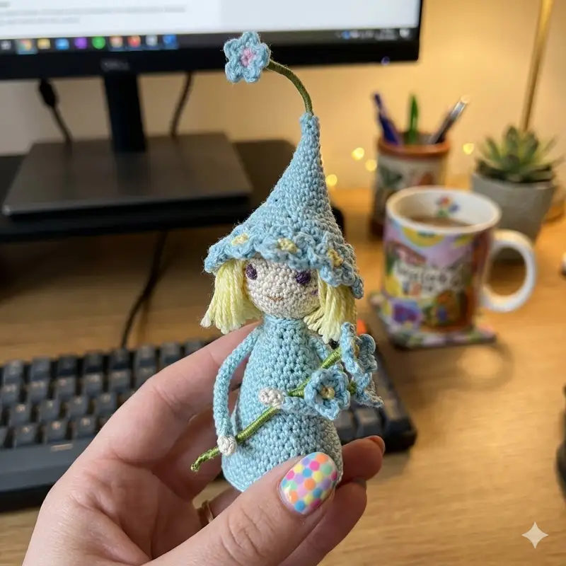 Complimentary Intermediate crochet pattern: Forget-Me-Not Fairy Amigurumi Pattern - Simple to follow guide