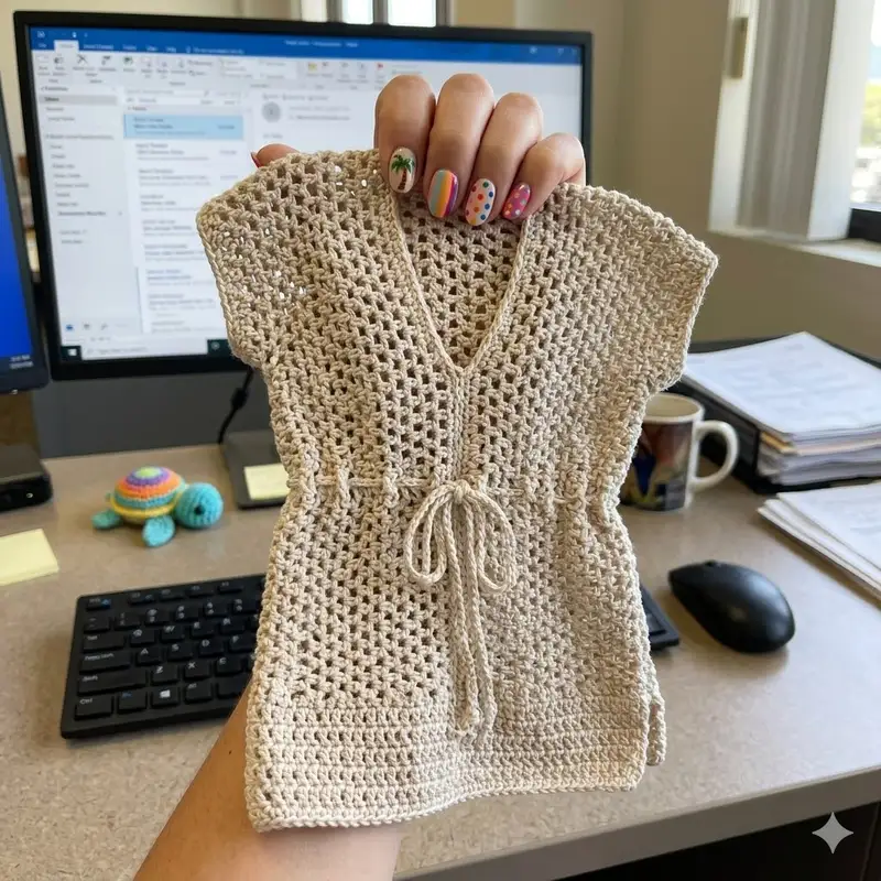 Complimentary Intermediate crochet pattern: Pua Poa Beach Swimsuit Coverup Pattern - Simple to follow guide